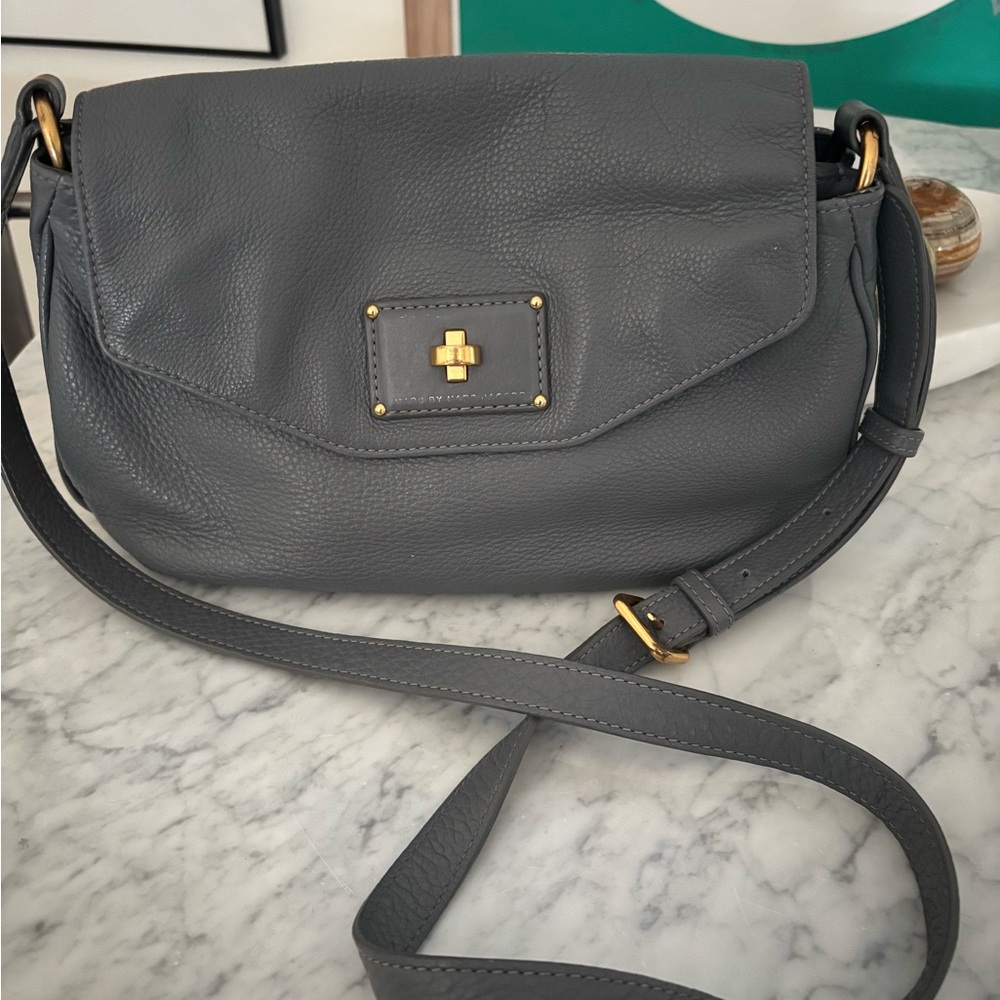 Marc by Marc Jacobs Les Zeppelin Flap pebbled leather Crossbody bag.
